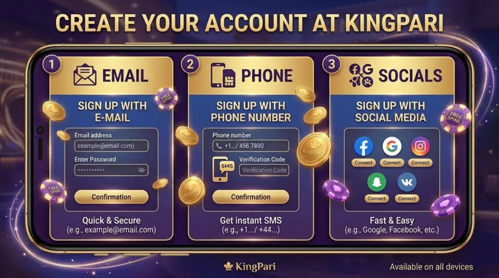 KingPari - Create account